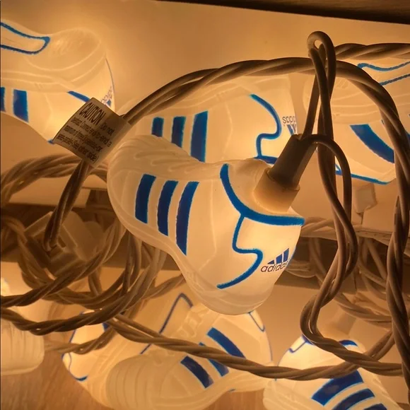 Adidas White and Blue Shoe String Lights royal blue eggshell vintage - Picture 5 of 10